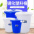 定制适用大号垃圾桶户外塑料酒店餐厨工业商用圆形带盖大容量收纳 160型(80升)+盖 (白色)