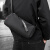 袋鼠新款尼龙布男士个性单肩包圆筒包时尚休闲斜挎包潮牌街头小包潮包 黑色