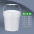 塑料桶涂料油桶墨水桶加厚密封桶火锅酱带盖白色10L 10L乳白色-铁提手