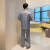 上海故事男士夏季冰丝睡衣翻领两件套家居服垂感透气舒适开衫薄生日礼物 马头（短袖) 灰色 XL