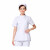  劳保佳 护士服短袖套装 短袖体套装 美容院医院工作服 偏襟领 白色短袖套装 2XL码 定制款（不退不换）