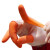 品之德  PST-044 橡胶手指套防滑教师点钞印刷劳保指头套 橙色麻点300只 S号/小号