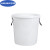 京顿 大号圆桶塑料水桶加厚带盖水桶酒店厨房工业环卫物业垃圾桶 36L白色不带盖子