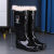 高水防水正力男士雨鞋高筒短雨靴定制防滑适用绒套耐酸碱加厚鞋 厚底低筒- 加棉套 39