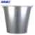 海斯迪克 HKCL-363 圆形白铁皮桶 商超加厚手提水桶 垃圾铁桶 大号镀锌桶储水桶 12L