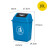 夹缝翻盖分类垃圾桶带盖大号商用餐饮大容量办公室垃圾箱 蓝色 10升(带盖)投放标