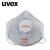 UVEX优唯斯 2220 防粉尘雾霾头戴式口罩 15只/盒 银灰色口罩 均码