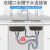 厨房双槽洗菜盆下水管不锈钢水槽垃圾处理器双接头连接管排水配件 【螺纹内径55MM】50厘米双接口管