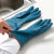 加绒保暖家务洗碗手套防水厨房耐用手套刷碗洗衣神器 2双暖绒保暖【蓝色32cm】