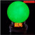 广华（GuangHua）天然大号冰洲荧石摆件夜光球夜明珠客厅办公桌摆件夜明珠真品 精品夜光球白皮(绿光) 直径7CM(单层实木底座)