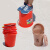 塑料红桶水桶泡脚洗车桶脸盆茶渣桶大容量喜结婚带盖手提加厚 豪华小桶(颜色随机发)