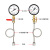 Y100压力表水压表气压表套装不锈钢缓冲管球阀三通阀底座消防管道 0-2.5mpa上三通阀套装