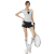 HUNNZ品牌网球服女套装宽松晨跑运动瑜伽健身服2023夏季大码羽毛球服女 短袖+短裤+文胸三件套 XL