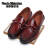 保罗蒙巴登时尚男鞋，商务休闲款，牛皮打造，单鞋，舒适，软皮面 红棕色 37