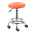 实验室凳子工作凳子 吧台椅实验室转椅 海绵圆凳可升降旋转 滑轮款橙色