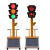 广东可移动太阳能红绿灯交通信号灯四面指示户外路障灯支持定制 300-8B-60型【升降款】 300四面两灯两箭