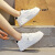 安崉板鞋女2024春季新款黑白熊猫鞋厚底增高休闲小白鞋潮流百搭面 KSXW307白色 36