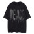 维伦凯XPKAEAX原创潮牌模糊字母印花五分袖T恤美式高街半袖情侣宽松短袖 白色 M