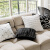 今后现代简约客厅沙发靠垫意式极简高档黑白几何线条轻奢抱枕靠枕 平平格子白45*45cm 不含芯