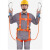 DEDH丨带国标安全绳高空五点式安全带双挂钩TE双大钩；5米