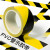 警示胶带pvc地板胶仓库地面划线定位标识黑黄色斑马胶地标警戒线 宽48MM*23M黑黄