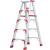 适用于铝合金人字梯加厚折叠伸缩梯子小人字梯室内合梯2米 家用款1.25米四步梯(红)