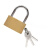 苏识 SS1015 黄铜小挂锁  文件柜锁 门锁 钥匙锁 柜子锁 锁宽20mm+锁钩净高12mm 通开(把）黄色 含钥匙×3 把