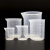PP塑料烧杯250/500/1000ml厨房实验室透明加厚带刻度带柄烘焙量杯 塑料量杯2000ml（带柄）2个装