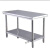 不锈钢桌子长方形正方形双层工作台加厚餐馆台子打荷商用 浅灰色