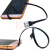 弯头type-c数据线电线USB2.0双弯头充电器宝短线便携通用 AMUPCMST 01m