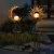 以琛定制新款太阳能庭院灯 铁艺镂空太阳月亮风铃挂件LED户外园林景观 太阳能-孔雀灯笼