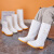 铸固 白色卫生雨靴 工作靴 厨房清洁工作鞋 耐酸碱耐油防滑雨鞋  42码 