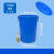 加厚大号垃圾桶工厂户外环卫分类塑料桶商用厨房圆桶带盖水桶 蓝色100#铁柄桶带盖约80升