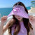 畅桑风扇帽成人电风扇子夏季帽女户外遮阳遮脸紫外线太阳帽遮阳帽空顶 紫色