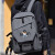 杰克凯文新款联名款网红男士背包初中高中大学生书包双肩背包大容量旅行包 灰色小号-钱包+挂件