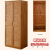 绅爵暖居（GENTWARM）2门衣柜0.8米柏木儿童实木简易立柜木质衣橱卧室储物柜单门原木 YG02条纹两门衣柜