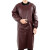海斯迪克 HKQS-22 防水围裙 加长加大皮质防油长袖皮罩衣男士 棕色（1件） 
