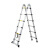 定制适用铝合金多功能伸缩梯子折叠梯人字梯升降收缩工程梯小楼梯 德标两用梯1.9+1.9可变3米8