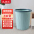 采易乐 压圈垃圾桶 卫生间厨房客厅简约无盖塑料垃圾篓 小号浅蓝08706