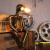 创意复古灯饰水管机器人朋克风工业铁管台灯礼物咖啡酒吧装饰摆件 弗朗(灯罩二) 按钮开关