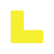 巨成 5S管理标识贴牌定位贴 场地办公用品定置标识标贴 L型 黄色 64个装 长5cm宽2cm