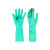 安思尔（Ansell）37-176抗溶剂丁腈胶棉植绒防化手套平直袖口绿色9码12副装