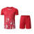 胜利羽毛球服马来西亚大赛服男女短袖团队比赛运动训练服定工作服 2021/A男红色上衣+901红裤 L