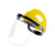 橙央电焊面罩安全帽式支架面屏防护冲击头戴式焊帽工烧氩弧焊接 蓝色安全帽+支架+灰屏