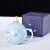花乐集陶瓷星球马克杯带盖情侣对杯学生生日礼物圣诞礼品套装周岁伴手礼 太空浅蓝(小彩盒+贺卡) 可代写