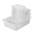 盛富永 白色塑料盒子方盘零件盒周转箱筐物料盒元件盒分拣篮子 加厚 长31.5*宽24.5*高9.5