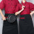 易美丽诺 LCF0702 夏季厨师服套装饭店厨房食堂短袖工作服 黑色红边短袖+围裙+帽子 XL