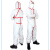 3M 4565白色带帽红色胶条连体防护服防核辐射颗粒防尘液态化学品喷洒清洁作业M 1件装
