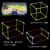 惠利得长方体正方体教具可拆卸框架模型正方体十一种展开图棱长与表面积演示器小学数学五六年级立体几何模 正方体框架+磁片