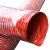 耐高温风管红色矽胶300度硫化防火阻燃玻璃纤维管钢丝管排烟排尘 内径25mm(4米1根)